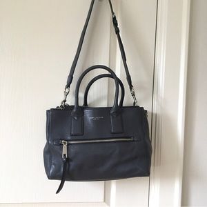 Marc Jacobs Recruit Pebble Leather East West Tote/Crossbody Bag in Dark Grey